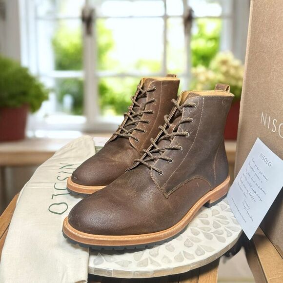 Nisolo $300 All-Weather Martin Andres Boot Waxed Leather Goodyear Welt Mens 11 - Picture 3 of 13